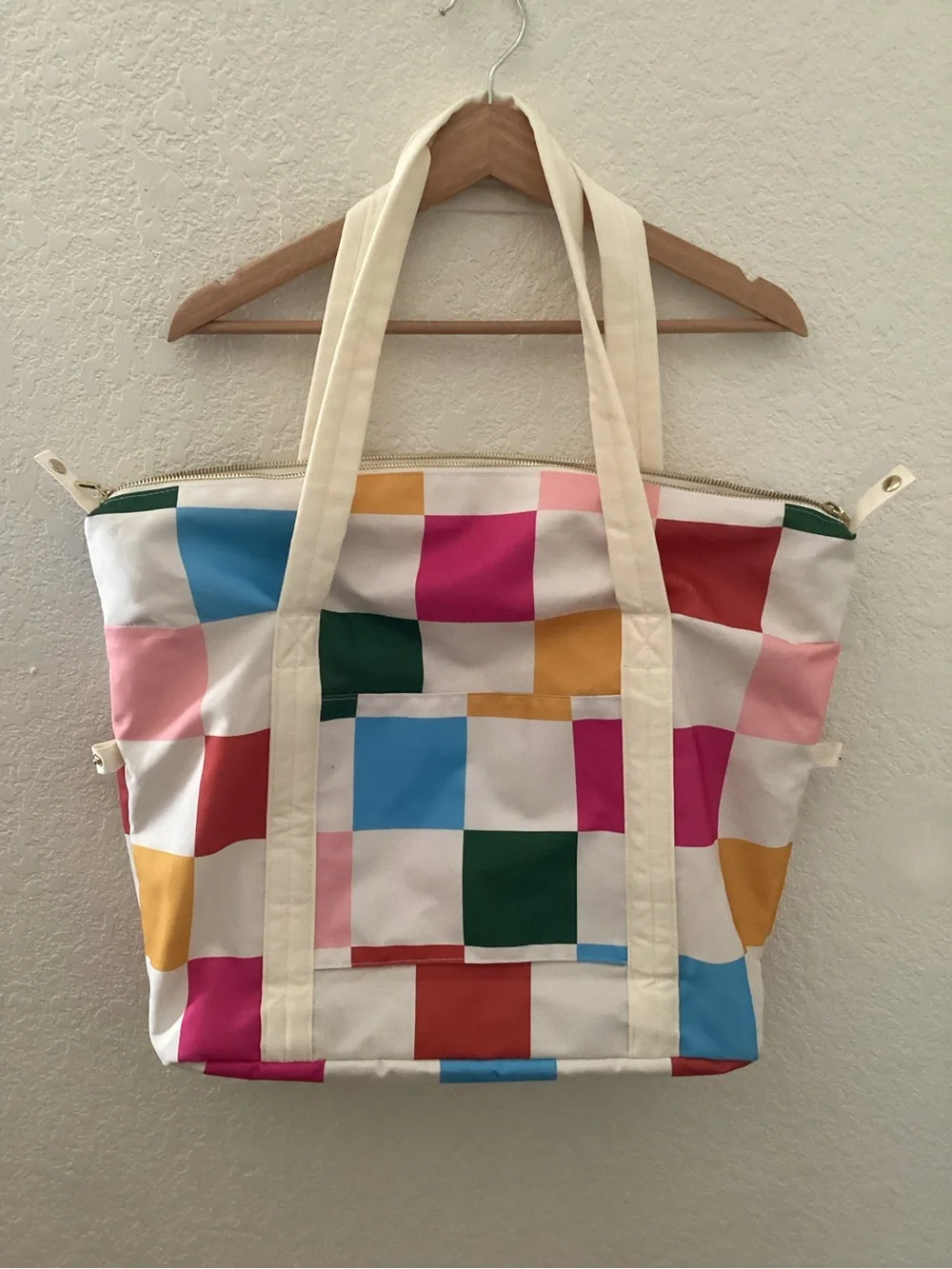 ban.do Getaway Weekender Bag in colorful Dance Floor checkerboard pattern - Picture 2 of 9